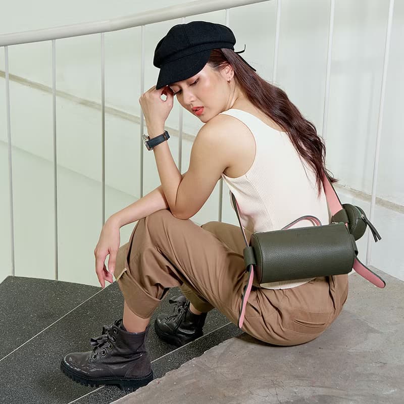 Drum Cylinder multi bag Boy & Girl cross body handbag or shoulder bag