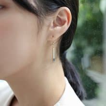 仙女棒 奶茶 灰藍 不對稱 夾式耳環 幾何設計 垂墜耳環