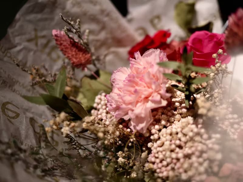 粉色花束 捧花 花束 永生花 乾燥花 情人節 畢業花束