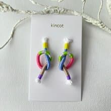 ノット ピアス・イヤリング【イエロー】