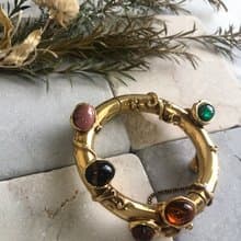 【 日本直送　名牌中古包 】LOEWE ロエベ バングル ゴールド カラーストーン vintage ヴィンテージ オールド s5by3w