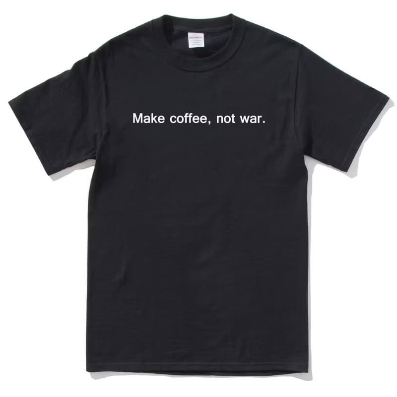 Make coffee not war 短袖T恤 黑色 咖啡 文青 文字 英文