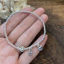 S925純銀 笑笑臉銀珠手鍊