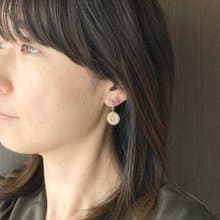 野の花のピアス / 黄色 / イヤリング / 絹糸 / 送料無料