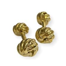 18K Gold Plated Celtic Style Love Knot Cufflinks 925 Sterling Silver Mens Gift