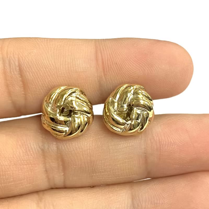 18K Gold Plated Celtic Style Love Knot Cufflinks 925 Sterling Silver Mens Gift