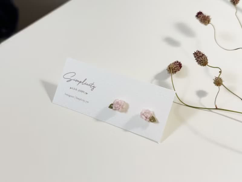 Simplicity | 黏土 薔薇 玟瑰花耳環
