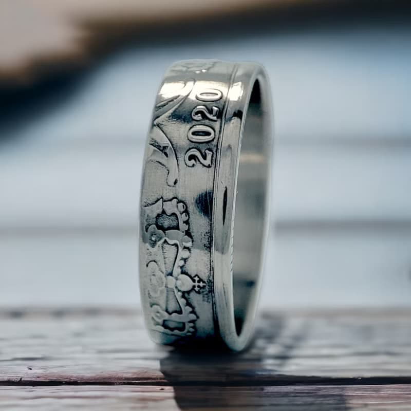 Denmark Coin Ring 2 Kroner 1990-2020, Krone Ring Denmark, Denmark Ring Woman
