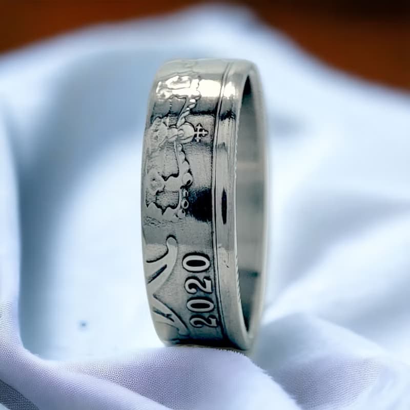 Denmark Coin Ring 2 Kroner 1990-2020, Krone Ring Denmark, Denmark Ring Woman