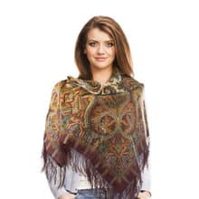 Authentic Pavlovo Posad Russian Shawl Scarf Soft 100% Wool 89x89 cm 1155-7