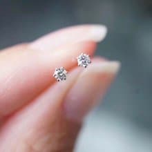 鉑金PT900/18k黃k金 經典六爪真鑽.單鑽 耳針/耳環 鑽石耳環 PT