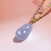 【母親節特惠】紫羅蘭葫蘆項鍊18K金 | 天然緬甸A貨翡翠 | 送禮