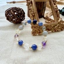 艾克索澤星之眼手鍊・白水晶、坦桑石、煙紫和田玉、灰月光、青金