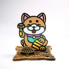 招福犬 柴犬 座台式  l 兔年 卯年 福貼 揮春 春聯 招財 招財貓