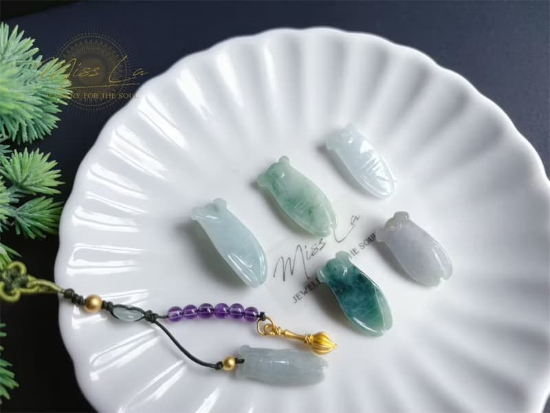 金榜題名 考試順利 蟬 一鳴驚人 智慧 天然緬甸玉翡翠 文昌筆