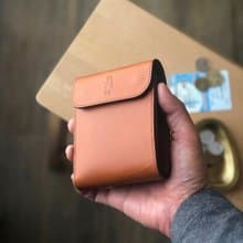 日本製【Takumicsタクミクス】短夾 附零錢袋 銀包 義大利植鞣革