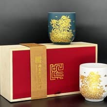 【ViREO】常玉燦若繁華 華貴雙杯組 晶霜白 清黛藍 | 歷史博物館