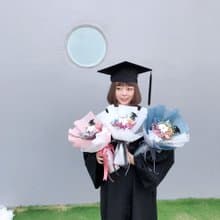 畢業花束 \彩虹滿天星\棉花花束 乾燥花束 畢業快樂