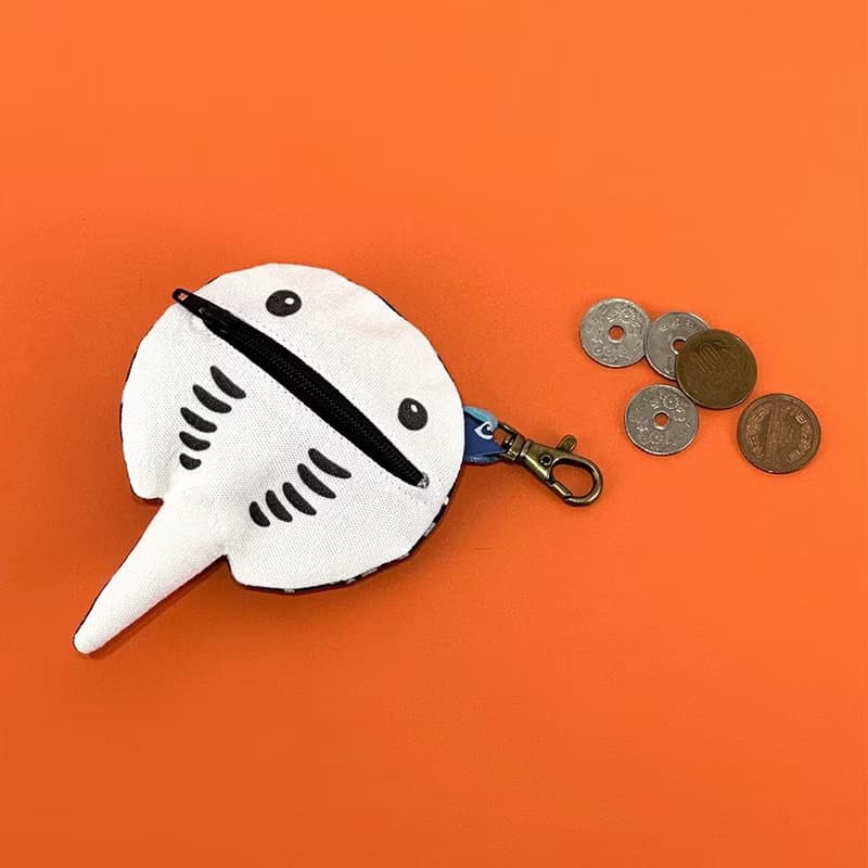 設計款BS140a - 【純棉帆布】野生黑白皇冠魟迷你錢包