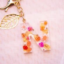 含禮盒【清透】紅色 永生花 乾燥花 字母鑰匙圈 / 母親節禮物