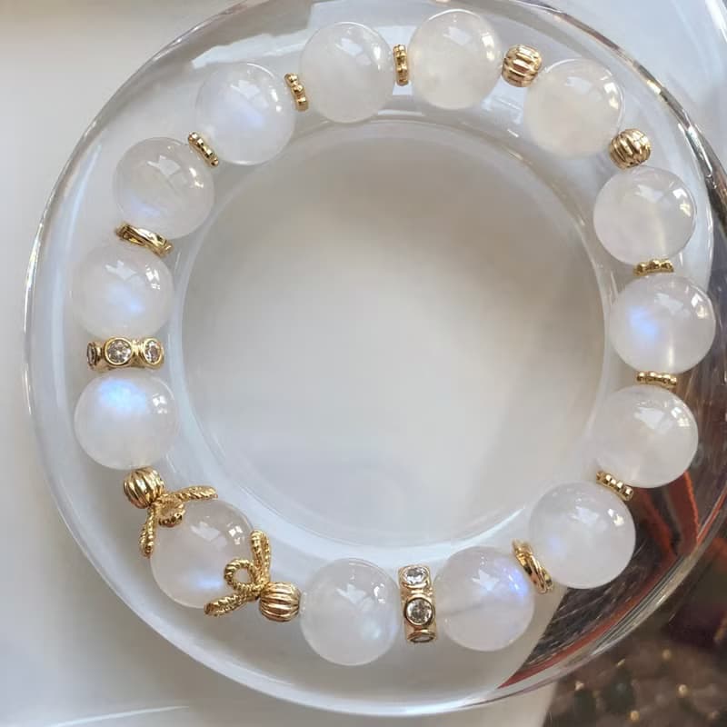 ITS-B658【設計款・一圖一物・月光石・】天然石水晶手鍊手環