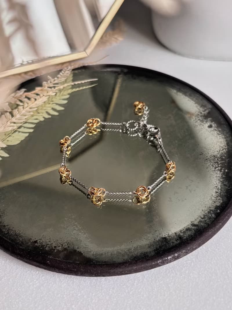 碎花不鏽鋼(金色)手鍊 手環