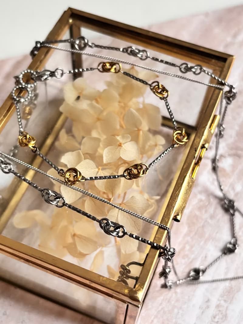 碎花不鏽鋼(金色)手鍊 手環