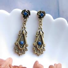 Vintage Jewelry 西洋古董飾品 復古優美 垂墜 針式耳環