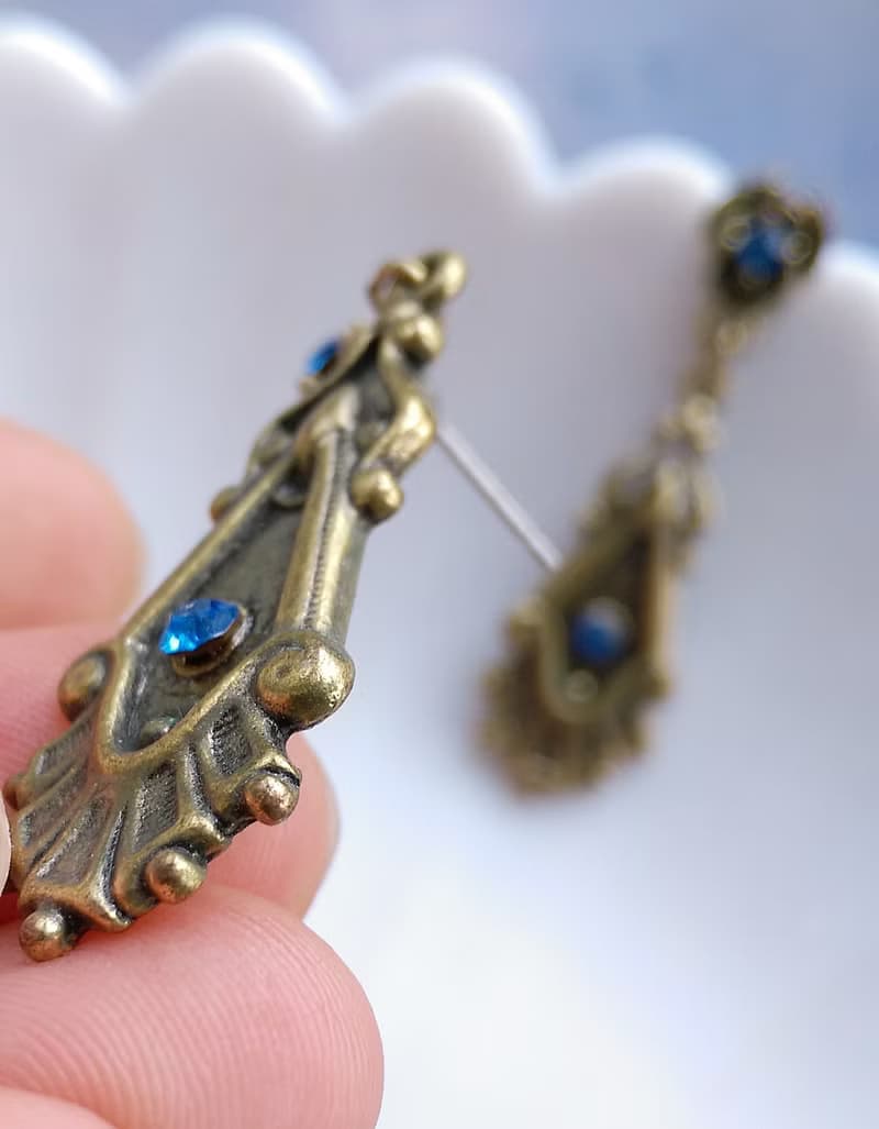 Vintage Jewelry 西洋古董飾品 復古優美 垂墜 針式耳環