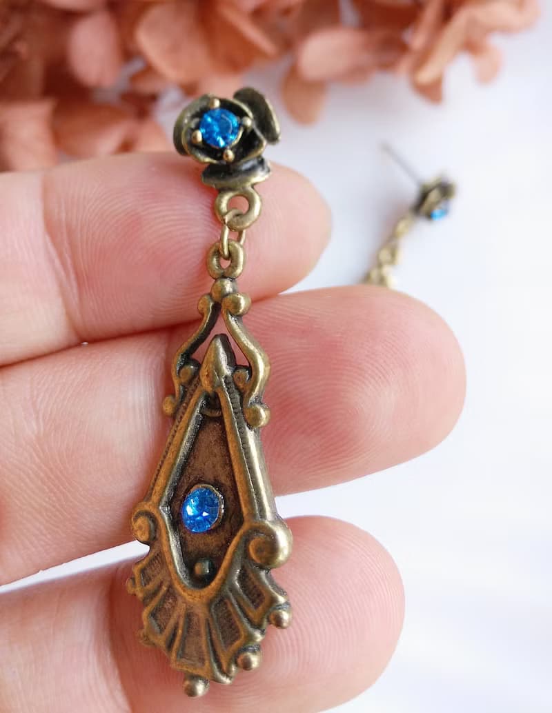 Vintage Jewelry 西洋古董飾品 復古優美 垂墜 針式耳環