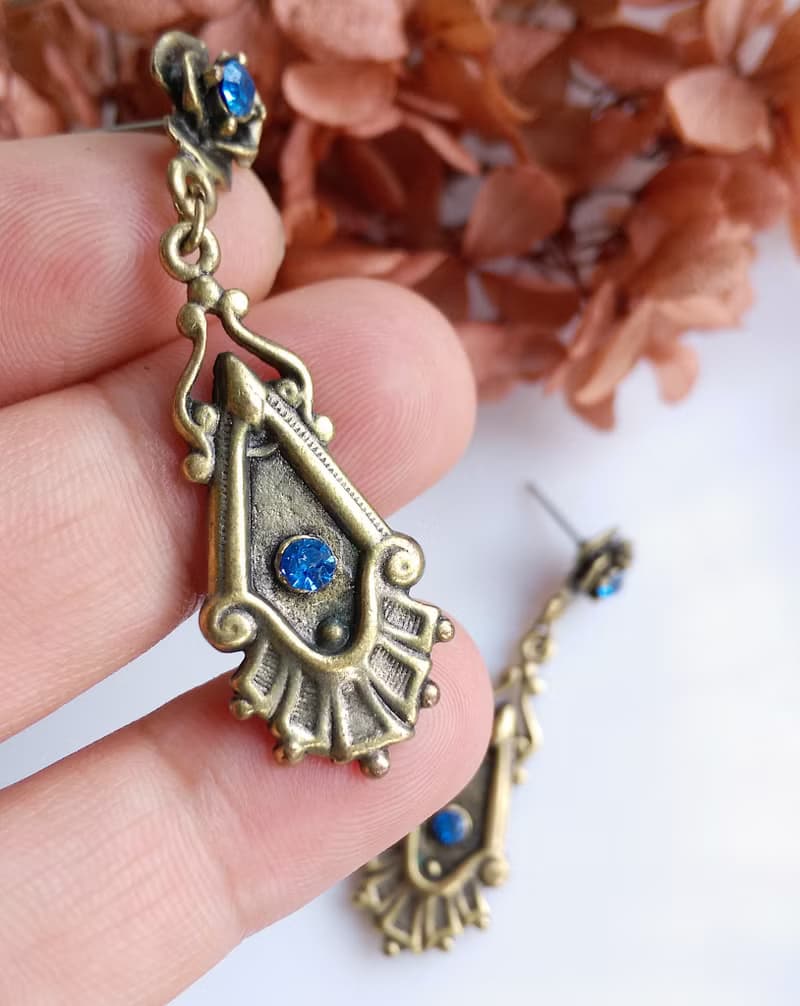 Vintage Jewelry 西洋古董飾品 復古優美 垂墜 針式耳環