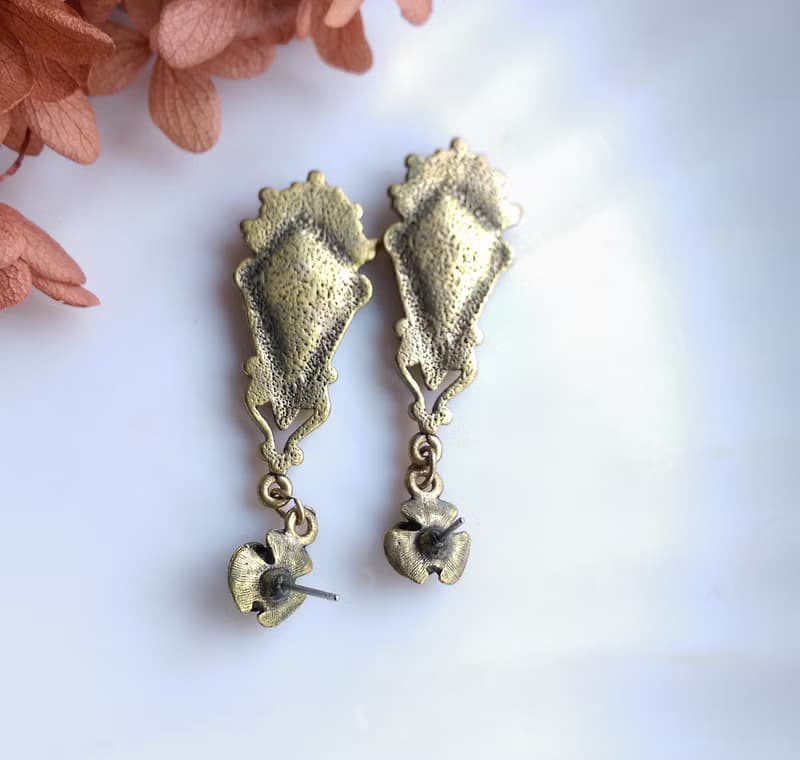 Vintage Jewelry 西洋古董飾品 復古優美 垂墜 針式耳環