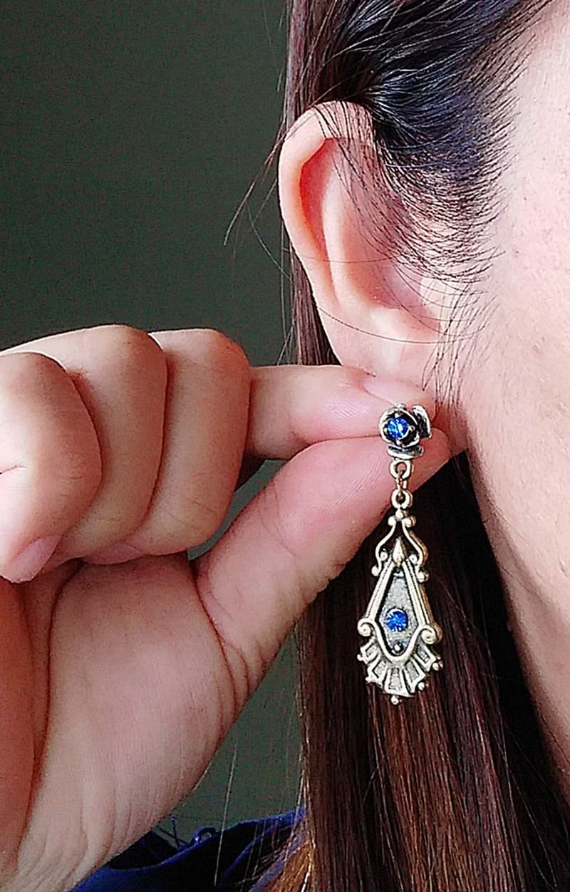 Vintage Jewelry 西洋古董飾品 復古優美 垂墜 針式耳環