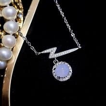 |夢幻粉紫|A貨翡翠冰淡粉紫大蛋面7mm純銀鍍18k時尚項鍊