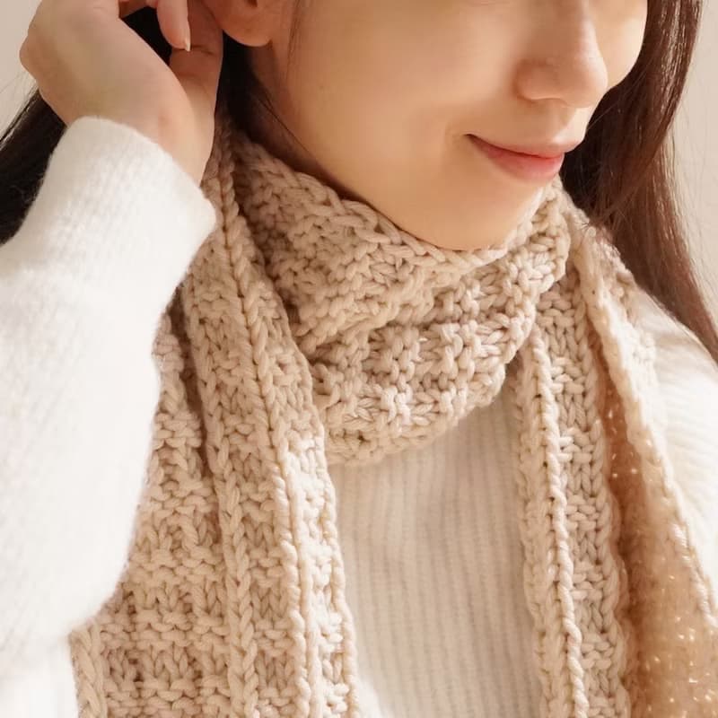 【體驗】【台北棒針編織】鬆餅格圍巾 / 毛線編織體驗