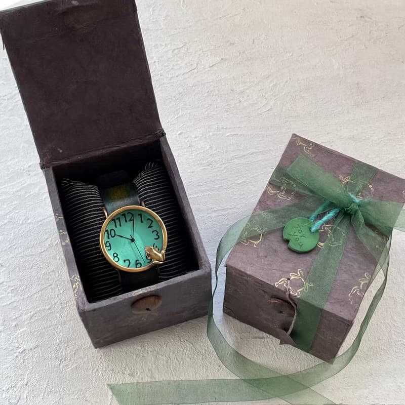 凝望池塘的青蛙款手錶L嫩草色