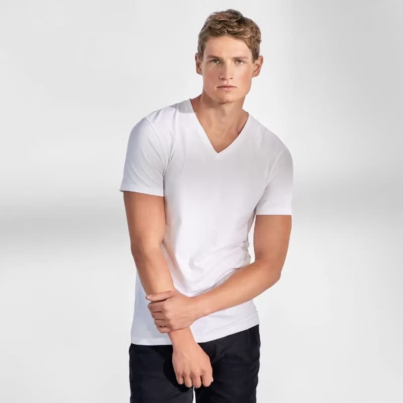 Bread & Boxers 兩件組 V-Neck 有機棉男用V領T - 白