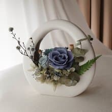 永生花特色O型小提籃-藏青色