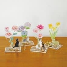 【貓部】貓兒與花壓克力飾品托盤