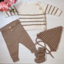 Baby boy coming home outfit, Hand knitted baby outfit