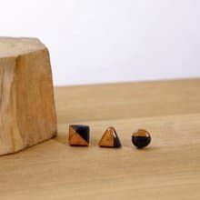 【黑暗耳釘】木作工藝 / 木作飾品 / 耳釘 / 樹脂材質 / 女孩配件