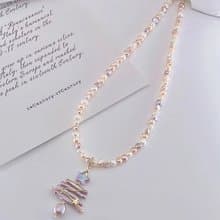 YuanPearl天然極光巴洛克珍珠項鍊聖誕節禮物珍珠吊墜可自由拆卸