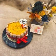 【籽田。當季限定】6吋 愛文芒果夏洛特心型蛋糕 | 贈心意卡