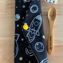 文青風環保純棉筷袋 出發去月球 神秘黑 日本 潮物 收納 手作餐具