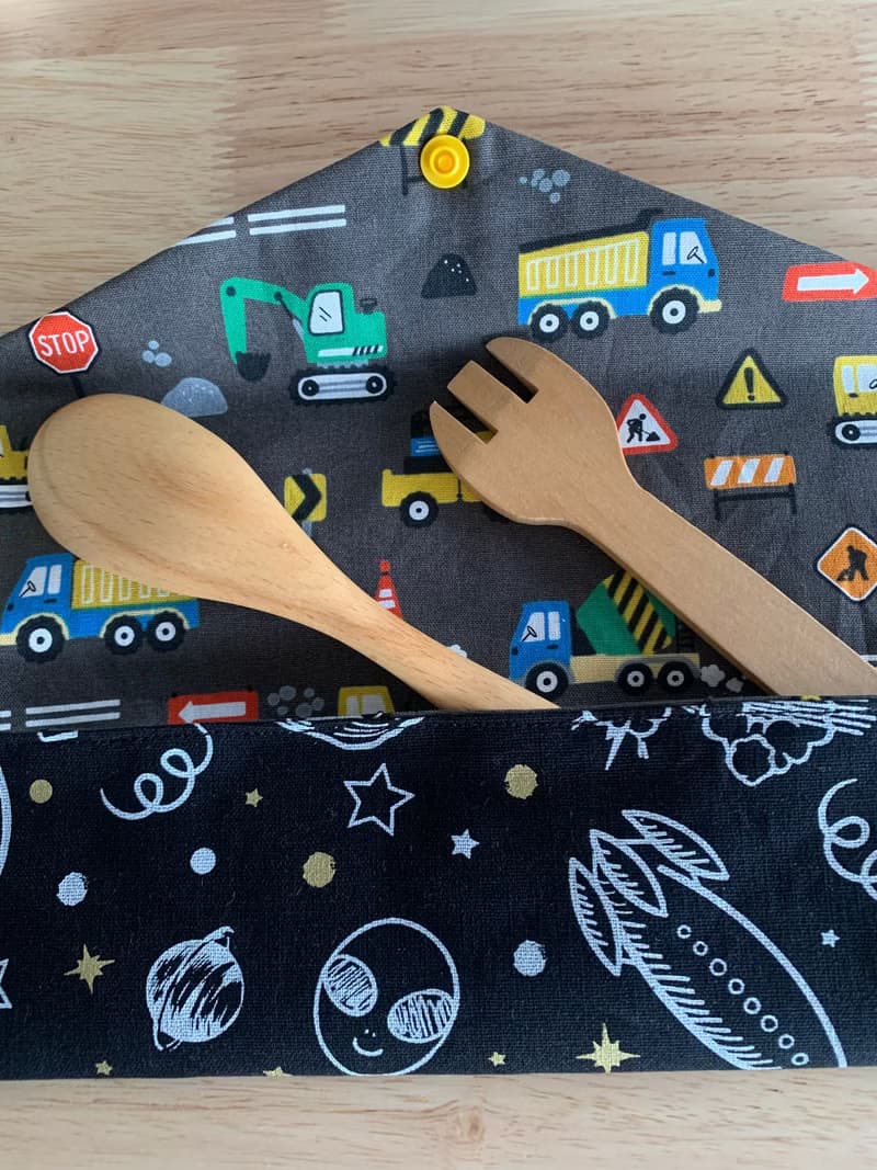 文青風環保純棉筷袋 出發去月球 神秘黑 日本 潮物 收納 手作餐具