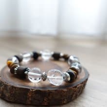 腕間生香 心自有光 沉香 白水晶 虎眼石 能量水晶系列