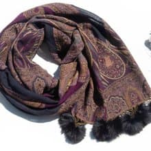 喀什米爾Cashmere/水煮羊毛披肩/針織圍巾/羊毛圍巾/羊絨披巾-花