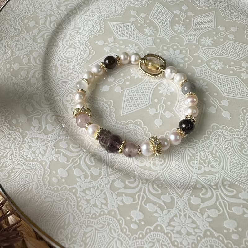 珍珠迷你極光23貔貅彈性手鍊