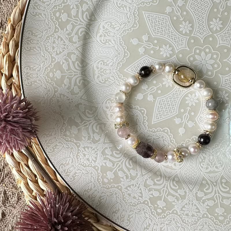 珍珠迷你極光23貔貅彈性手鍊