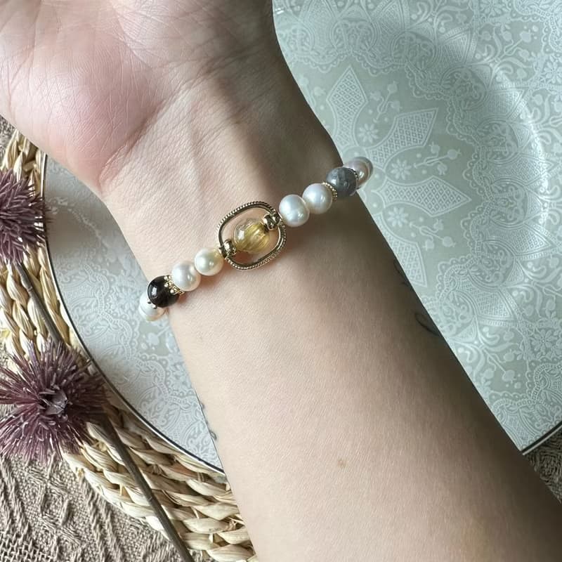 珍珠迷你極光23貔貅彈性手鍊